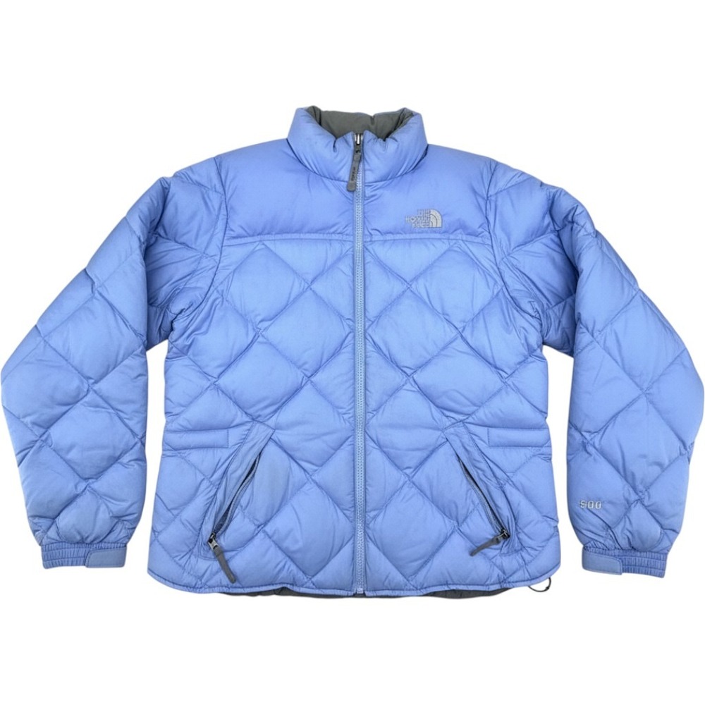 The North Face 600 Down Puffer Jacket Blue Diamond Quilt Women M
